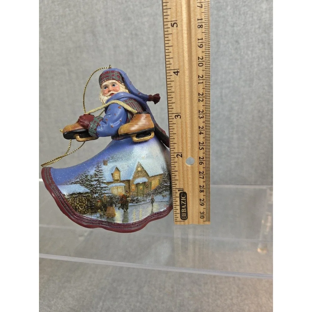Thomas Kinkade Old World Santa Heirloom Ashton Drake 2003 At‎ The Skaters Pond